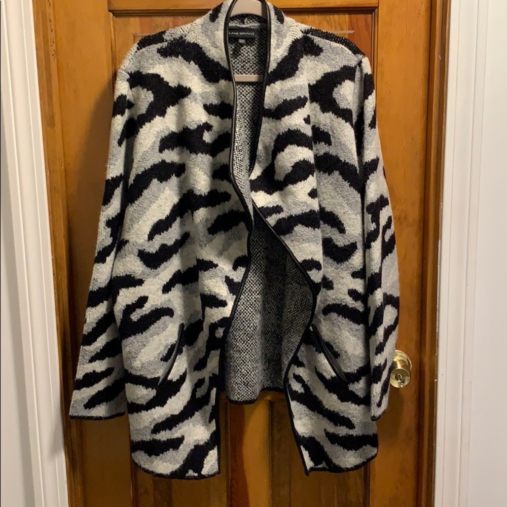 Lane Bryant -Leather trim cardigan